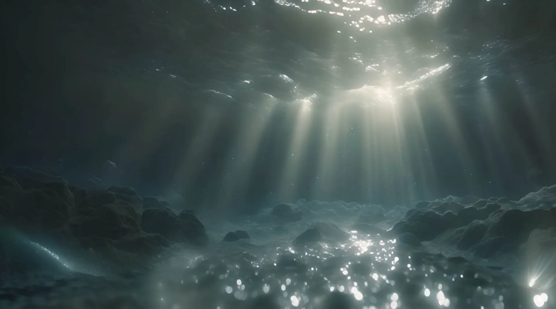 Mystical Underwater Sunrays Cinematic Ocean Scene